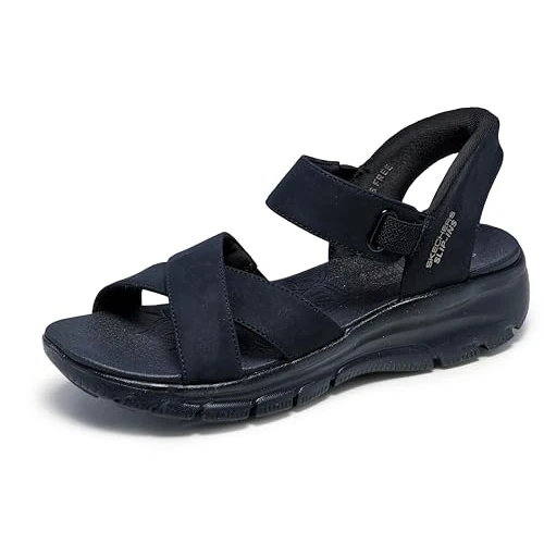 Limited-time offer: Skechers Women's Easy Going Somewhere Sunny Slip-On Sneakers, Black Duraleather/Gore, 6 UK from 64.00 £ to 41.76 £ (save 35%)