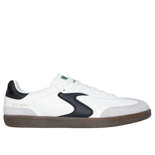 Offre limitée : Skechers Homme Hotshot Pyke Flat-Sheets, White Duraleather Suede Black Trim, 41 EU de 59.95 € à 53.85 € (10% de remise)