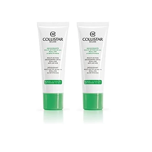 Offerta a tempo: Collistar Deodorante multi-attivo 24 ore roll-on, Efficacia deodorante a lunga durata, Con latte di avena ed estratto di camomilla, Adatto a tutti i tipi di pelle, 75ml (Confezione da 2) - 48% da 42.00 € a 22.00 €
