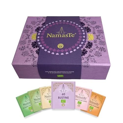 Offerta a tempo: Pompadour Namaste Collection pregiata 60 filtri con chiusura magnetica: Felice Armonia,Risveglio dei Sensi,Puro Rilassamento,Benessere Interiore,Tè Bianco,Tè Verde con Matcha, senza Lattosio e Glutine - 3% da 24.36 € a 23.52 €