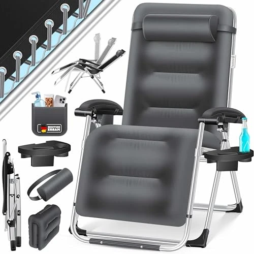 Offre limitee: KESSER® Chaise longue de jardin extra large et résistante aux intempéries, charge maximale : 200 kg, coussin ergonomique, dossier réglable avec coussin de nuque, porte-gobelet, rembourrage des bras et de 102.80 EUR a 66.80 EUR (economie 35%)