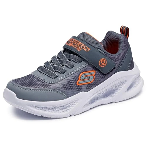 Limited-time offer: Skechers Baby Boy's Meteor-Lights Krendox Sneakers, Charcoal & Gray Textile/Charcoal Synthetic /, 4 UK Child from 20.22 £ to 20.22 £ (save 0.00%)