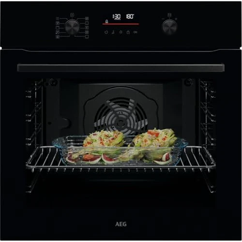 Offerta a tempo: AEG Forno da incasso, serie 5 aria calda ad anello: risultati di cottura uniformi su 3 livelli, pirolisi autopulente, 45 programmi automatici, display touch LED, riscaldamento rapido, nero, TU5PB40WSK - 0.00% da 602.98 € a 602.98 €