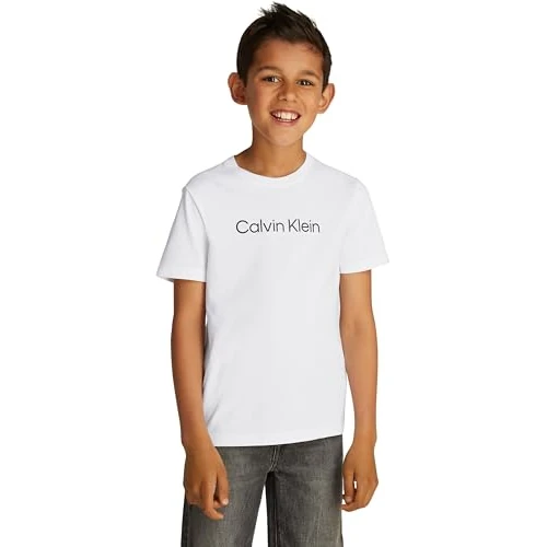 Calvin Klein Koszulka unisex INST. Logo SS IU0IU00682 S/S T-Shirt, biała (jasna biel), 16 lat, Biały (jasna biel), 16 lat