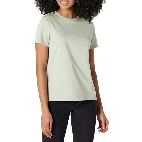 Offerta a tempo: Amazon Essentials T-Shirt Girocollo A Maniche Corte in 100% Cotone con vestibilità Comoda Donna, Verde Salvia, L - 0.00% da 15.79 € a 15.79 €