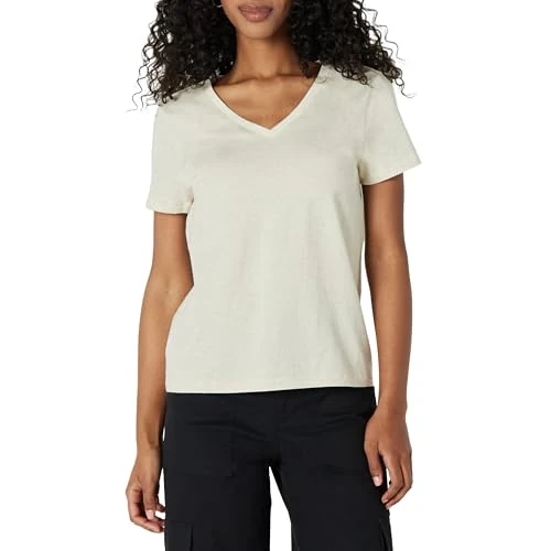 Offerta a tempo: Amazon Essentials T-Shirt da Donna a Maniche Corte con Scollo a V, vestibilità Regolare, 100% Cotone, Taglia L - 0.00% da 11.42 € a 11.42 €