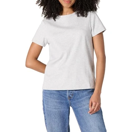 Limited-time offer: Amazon Essentials Women's Regular Fit 100% Cotton Crewneck Short Sleeve T-Shirt, Light Grey Heather, Medium from 8.10 £ to 8.10 £ (save 0.00%)