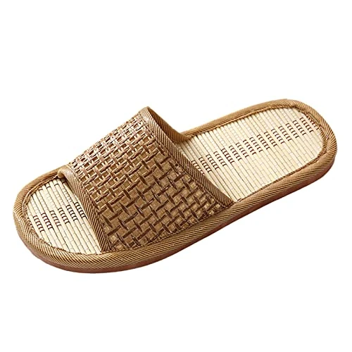 Oferta limitada: Pantuflas para el hogar para hombre, puntera abierta, zapatillas de verano unisex de bambú, ligeras, antideslizantes, zapatos cómodos, transpirables, zapatos de interior, zapatos de baño de moda de 2.71 € a 2.71 € (ahorro 0.00%)