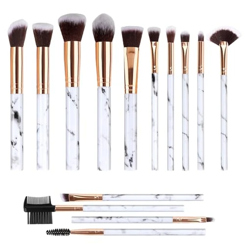Limitiertes Angebot: Pinselset Makeup Marmor 14 Stück, Make-up Pinsel Set mit Lidschatten pinsel Foundation Lidschatten Concealer Eyeshadow Schmink Pinsel von 8.49 EUR auf 7.13 EUR (Spare 16%)