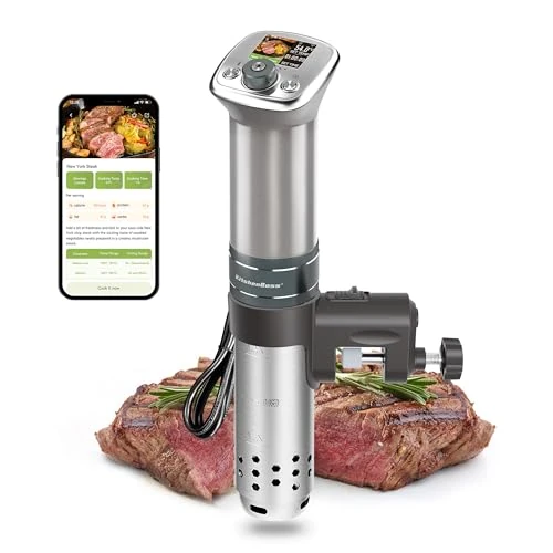 Tijdelijke aanbieding: KitchenBoss Roner voor lage temperaturen, WLAN: WLAN Sous Vide Roner Professional 1100 W 40 – 90 ℃, keukenloper IPX7 waterdicht, LCD-display, ultra-stil van 122.40 € naar 122.40 € (0.00% korting)