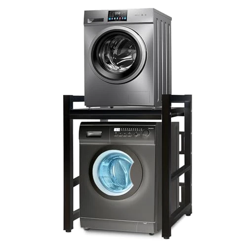 Offerta a tempo: JXZ Supporto Lavatrice Asciugatrice, Mobile Sopra Lavatrice Salvaspazio, 3 Regolabili in Altezza, Capacità Portante 300kg Per Bagno, Lavanderia(Nero D) - 0.0% da 89.98 € a 89.98 €