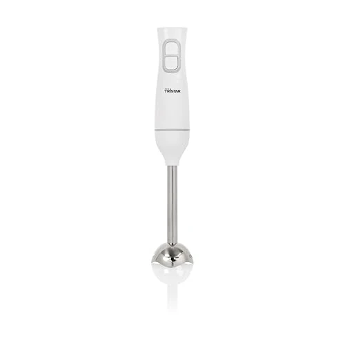 Tristar hand blender, hand blender with stainless steel hand blender base, pulse and turbo function, ergonomic shape, white, MX-4880