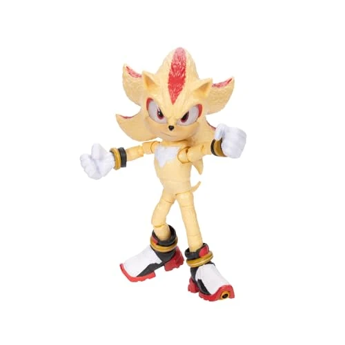 Offerta a tempo: Sonic 3 Movie Super Shadow Action Figure Articolata 13 cm - Giocattolo da Collezione per Bambini e Appassionati di Sonic Action Figure - 49% da 19.99 € a 10.10 €