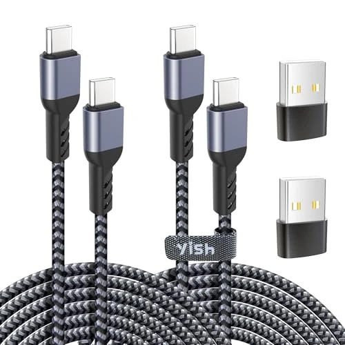 Offre limitée : YISH Câble USB C vers USB C 65W：PD 3A Cable USB C Charge Rapide Nylon Tressé Câble Chargeur Cordon USB Type C Compatible avec iPhone 16 15 Pro Max Samsung Galaxy S24 S23 iPad Air MacBook, 2M,Lot de 2 de 8.99 EUR à 7.64 EUR (remise 15%)