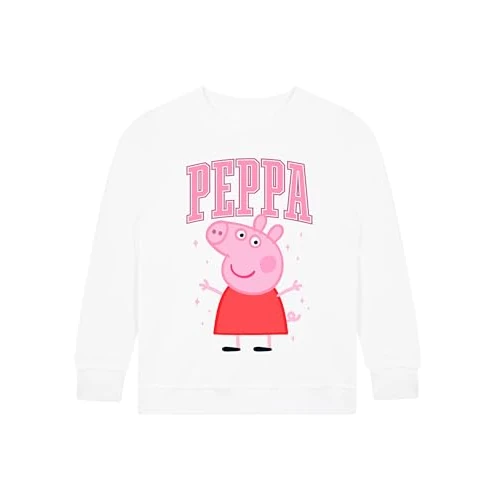 Peppa Pig | Sweat Enfant Fille Blanc 3-4 Ans | Pull Chaud Fille | Coton