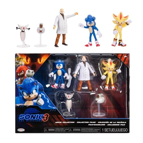 Limited-time offer: Sonic 3 Movie Action Figures 2.5-Inch Movie Collector Toy Figure Multi-Pack, Wave #3 Includes Sonic, Gerald Robotnik, Super S, Buzzbomber & Burrito Drone- Officially Licensed Toys from $23.99 to $23.99 (save 0.00%)