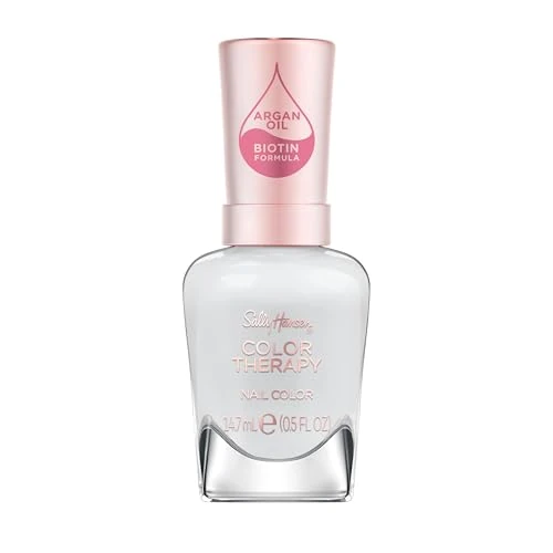 Sally Hansen Colour Therapy Nail Polish, 469 Solidarity Dove, Strengthen and Nourish Nails, Infused with Biotin and Argan Oil, 3-in-1 Formula, High-Shine Finish, Salon Quality Results, 14.7ml