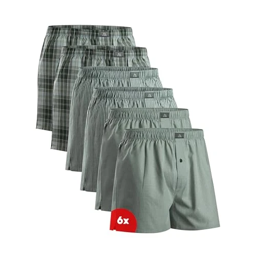 Oferta limitada: DANISH ENDURANCE Calzoncillos Hombre Boxer de Tela, 100% Algodon Organico Premium, Pack de 4 y 6, Surtido Verde/Rayas, XXL de 57.95 € a 51.95 € (ahorro 10%)