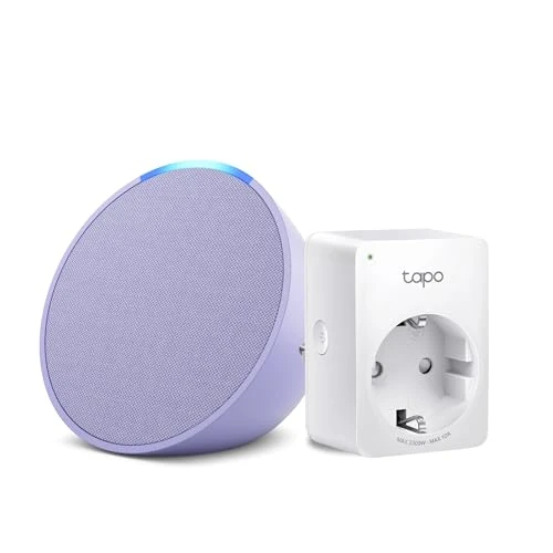 Offerta a tempo: Echo Pop | Lavanda + TP-Link Tapo Presa intelligente, compatibile con Alexa - Kit di base per Casa Intelligente - 62% da 77.98 € a 29.90 €