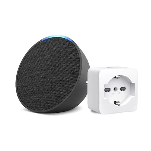 Offerta a tempo: Echo Pop | Antracite + TP-Link Tapo Presa intelligente, compatibile con Alexa - Kit di base per Casa Intelligente - 62% da 77.98 € a 29.90 €