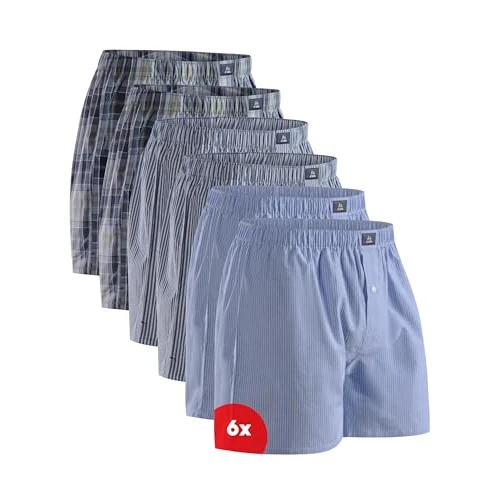 Zeitlich begrenztes Angebot: DANISH ENDURANCE American Boxershorts, 4er & 6er Pack, Blau/Streifen, L von 59.95 € auf 55.95 € (7% Rabatt)