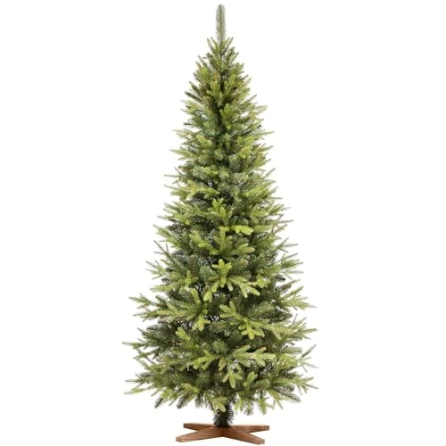 Limited-time offer: FairyTrees Artificial Christmas Tree – Nordmann Slim (FT05), 180 cm, Realistic PVC/PE Branches, Handcrafted Ash Wood Stand, Made in EU. from 224.90 GBP to 224.90 GBP (save 0%)