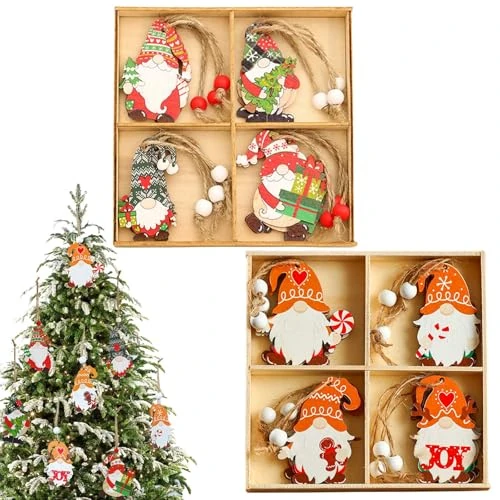 Oferta limitada: 24 Piezas Decoración Navidad Árbol, Adornos Colgantes De Madera, Papá Noel Rojo Con Cuerda Para Decoración Navideña de 10.99 EUR a 8.99 EUR (ahorro 18%)