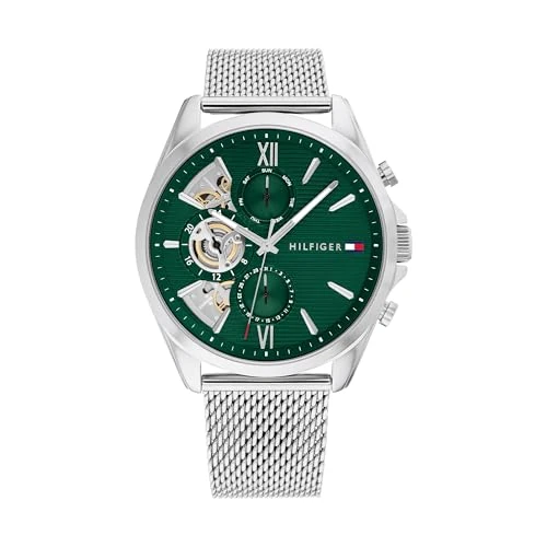 Offre limitée : Tommy Hilfiger Montre Analogique Multifunction à Quartz pour Homme avec Bracelet milanais en Acier Inoxydable et en Piel de 179.00 € à 134.95 € (25% de remise)