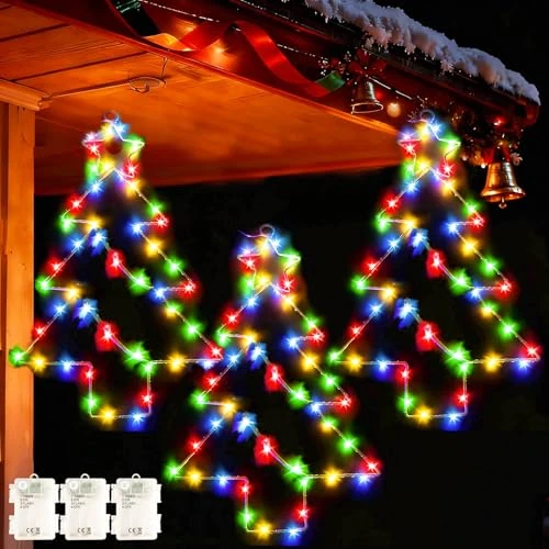 Oferta ograniczona: yowin Świąteczne lampki okienne, 3 sztuki, 45 diod LED, wiszące dekoracje świąteczne, zasilane bateryjnie, z timerem, wodoodporne światła gwiazdkowe na okno, Boże Narodzenie, do wewnątrz, na zewnątrz, z 99.99 EUR na 99.99 EUR (znizka 0%)
