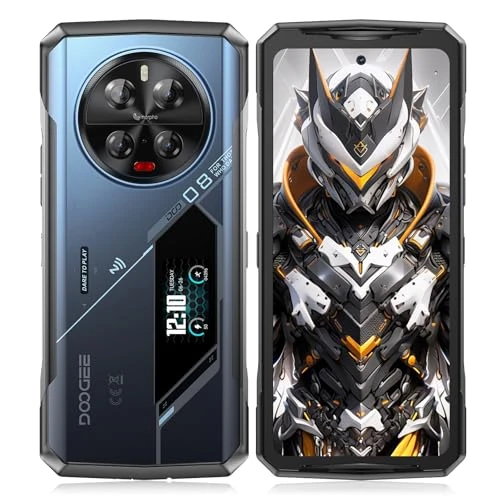 DOOGEE V40 Pro Rugged Smartphone 5G, 36 GB + 512 GB/TF 2 TB Unzerstörbares Telefon Android 14, 1,47 Zoll IPS-Rückbildschirm, Dimensity 7300, stoßfestes Handy, 200 MP/5G Dual SIM/IP68/OTG/GPS/Face ID