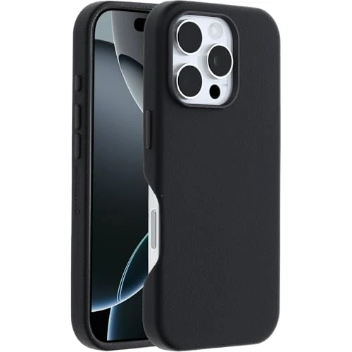 Offerta a tempo: OtterBox Symmetry Series Cactus Leather MagSafe Custodia per iPhone 16 Pro, custodia protettiva sottile antiurto, a prova di caduta, testata 3x vs norme MIL-STD 810G, Nero - 80% da 54.99 € a 10.91 €
