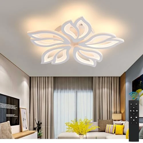 Offre limitee: Sky angle Plafonnier LED avec télécommande, lampe de chambre à coucher à intensité variable, plafonnier de salon créatif en forme de fleur de 66.01 EUR a 62.94 EUR (economie 5%)
