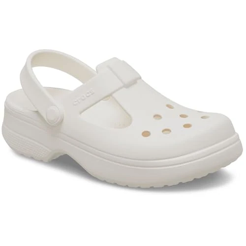 Crocs Classic Mary Jane Clog T, Zoccoli Unisex - Bambini e Ragazzi, Gesso, 25/26 EU