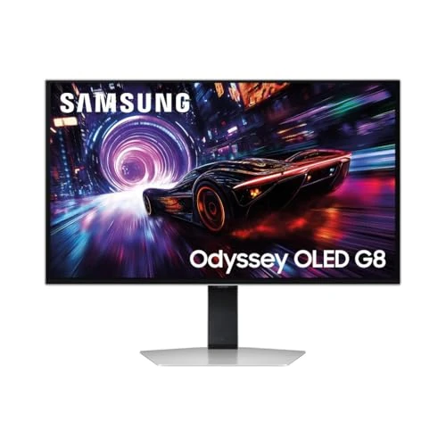Samsung Odyssey Odyssey OLED-Monitor G8-G81SF, silberfarben, 240 Hz, 0,03 ms, 3840 x 2160, 250 cd/m², 2 x HDMI DP 3 x USB, verstellbar, Oben Orient, schwenkbar, neigbar