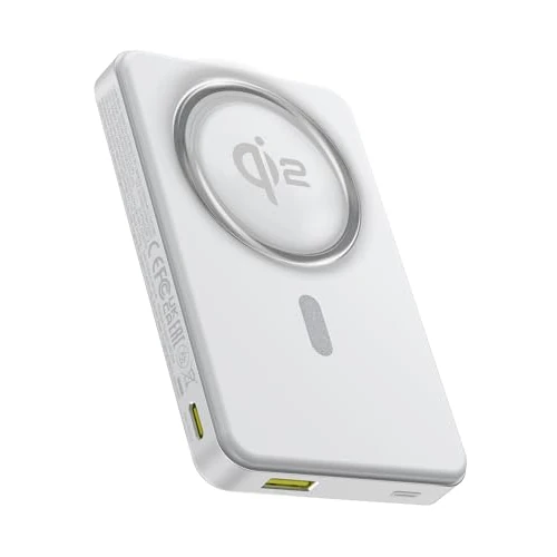 Baseus Magsafe Power Bank, Qi2 Magsafe Powerbank 10000mAh, 15W Batteria Esterna Wireless Magnetica, Mini Power Bank USB-C PD 22.5W Carica Veloce, Batteria Esterna per iPhone 17/16/15/14/13/12, Bianco