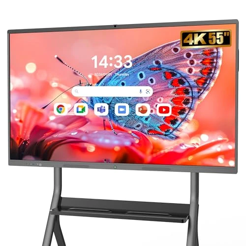Offerta a tempo: YCKJNB 55" Smart Board, Lavagna Interattiva Multimediale 4K, Monitor Touch Screen con Fotocamera e Microfono, 8GB+128GB, WiFi/Bluetooth/HDMI/USB, Android, Per Ufficio e Scuola, Montaggio a Parete - 0.00% da 1399.00 € a 1399.00 €