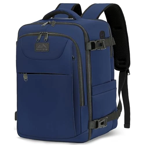 LNYXCHER Easyjet Cabin Bag 45x36x20 Travel Travel Black Backpack Carry-ons Laptop Rucksack Hand Luggage Bag Underseat Cabin Size 30L Flight Bags Fit 15.6" Laptop Black(Dark Blue,M)