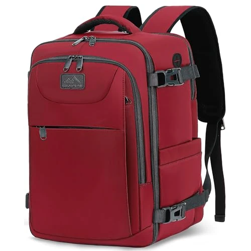 LYNXCHER Bagage Cabine-40x20x25-pour Ryanair-Sac à Dos Voyage Cabine Avion sous Siège Bagage à Main Petit Sac à Dos 20 L pour Femme Homme Ordinateur Portable 14 Pouces Rouge Foncé