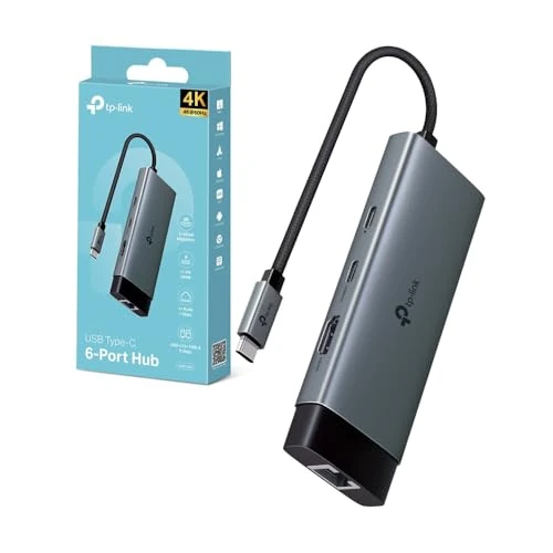 TP-Link UH6120C USB C Hub PD100W, 4K 60Hz HDMI, 1× USB C 5Gbps, 2× USB A 5Gbps, Gigabit Ethernet, Compatible with MacOS, Windows, Linux, iPad OS, iOS, Android, ChromeOS, Nintendo