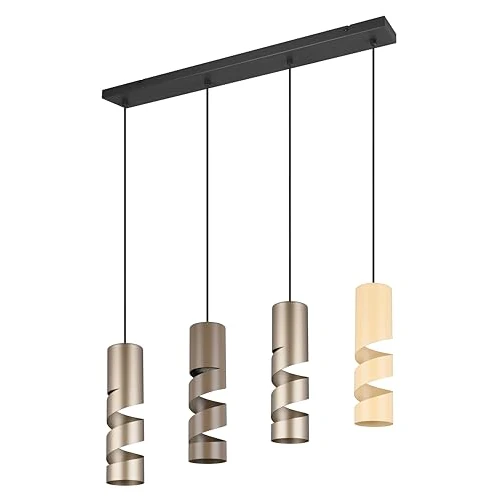 Oferta limitada: Trio Leuchten Colgante STREAM 364000417, Metal Negro Mate, Tono Café/Taupe/Beige, excl. 4x GU10 de 102.18 € a 102.18 € (ahorro 0.00%)