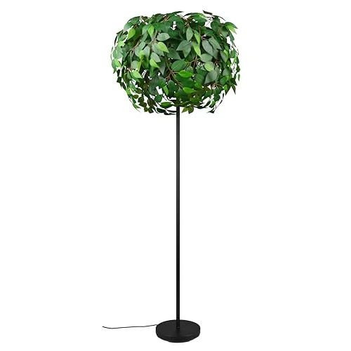 Offerta a tempo: Reality Leuchten Lampadaire LEAVY R40463015, métal noir mat, feuilles plastique vert, excl. 3x E14 - 0.00% da 153.53 € a 153.53 €