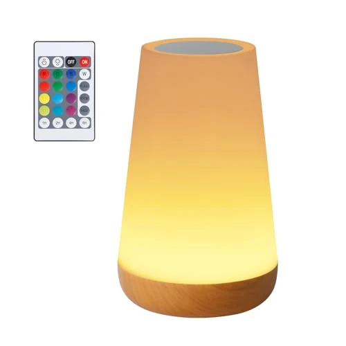 Limited-time offer: Romon Bedside Lamp, Children's LED Night Light, Bedroom Lamp Touch Night Lamp with 13 Colours, Rechargeable, Remote Control Table Lamp for Bedroom Living Room Camping Decoration from 19.72 GBP to 19.72 GBP (save 0%)