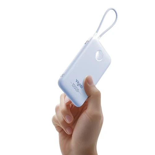 Offerta a tempo: VIYISI Power Bank 10000mAh Piccolo Caricatore Portatile Ricarica Rapida | Slim Powerbank 20W con Cavo USB-C Integrato, Leggero Batteria Esterna da Viaggio per iPhone 17/16, Samsung, Xiaomi - Blu - 27% da 25.99 € a 18.94 €