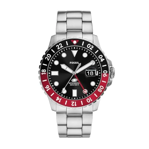 Limited-time offer: FOSSIL Blue GMT Watch for Men, Three Hand Date Movement with Stainless Steel or Silicon Strap from 179.95 GBP to 179.95 GBP (save 0%)