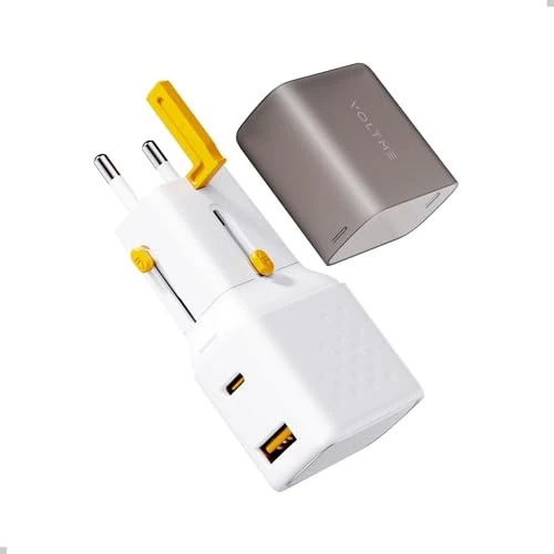 VOLTME Adattatore da Viaggio 35W Spina USB-C Universale, VITO 35W Presa Adattatore Universale da Viaggio, Presa Ricarica Bianco QC3.0 & PD tipo C per Viaggi Caricatore Universale da Viaggio