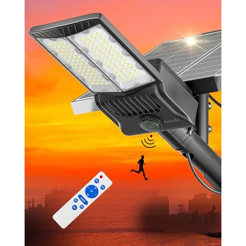 期間限定オファー: Gefolly SL-10100W ソーラー街路灯 屋外 600100LM 商用駐車場ライト 夕暮れから夜明けまで IP67 防水 6500K ソーラーセキュリティフラッドライト モーションセンサー付き ソーラーランプ 庭、道路用 通常価格 269.99 JPY セール価格 142.52 JPY (割引 47%)