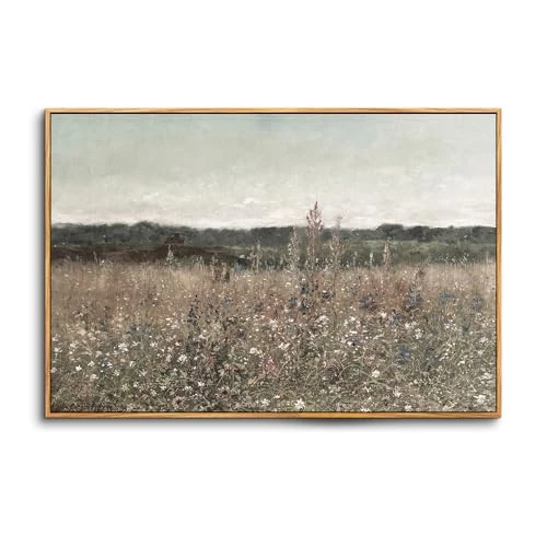 Offre limitee: hyidecorart Cadre Decoration Murale Bois, Vintage Impression sur Toile, 40x60 cm Tableau Decoration Murale Chambre Paysage de Fleurs Champ, Décoration de Salon Bureau Salle de Bain Maison Décorations de 42.99 EUR a 30.09 EUR (economie 30%)