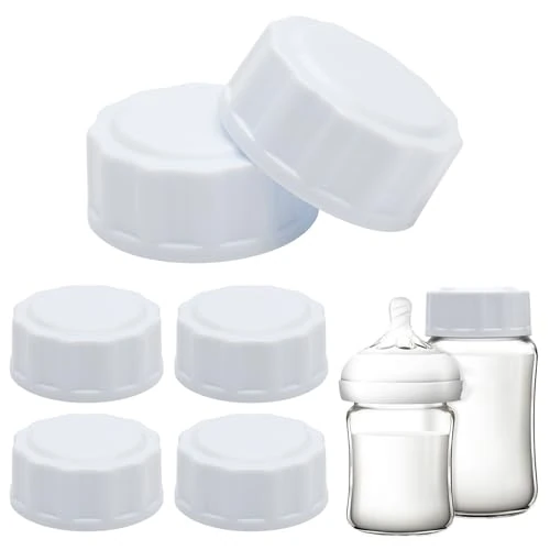 Tappi per biberon Avent, 6 tappi per bottiglie da viaggio, compatibili con bottiglie a collo largo, colore bianco, per biberon