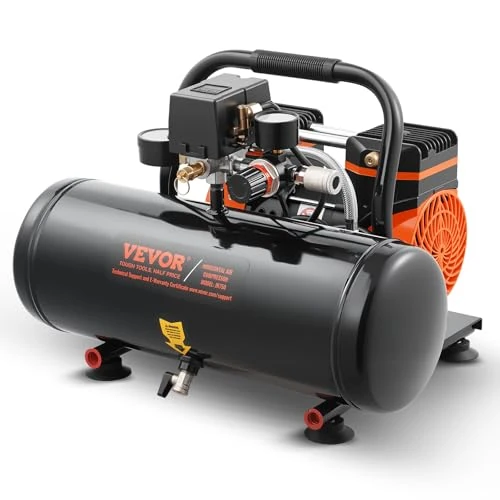 Offerta a tempo: VEVOR Compressore d'Aria, Serbatoio in Acciaio da 7,57 L, Compressore d'Aria Senza Olio 1 HP 2,5 CFM 8 Bar Pressione Massima 120 PSI, Compressore Portatile Silenzioso 81 DB, per Riparazioni Auto - 0.00% da 116.90 € a 116.90 €