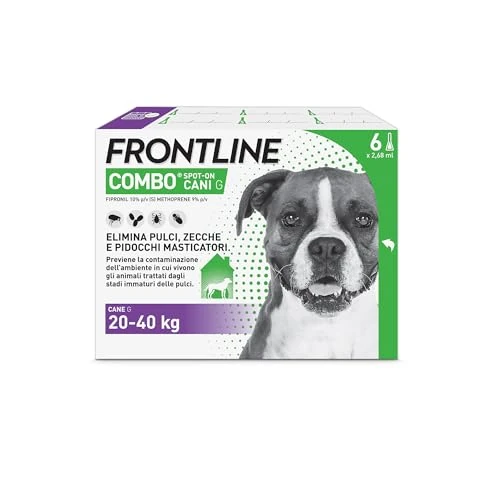FRONTLINE Combo, Pipette, Cane, Antiparassitario per Cani, Cuccioli di Lunga Durata, Protegge il Cane e Anche la Casa da Pulci, Zecche, Uova e Larve, Antipulci